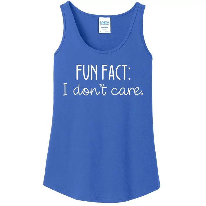 Fun Fact I Don't Care Cute Gift Ladies Essential Tank