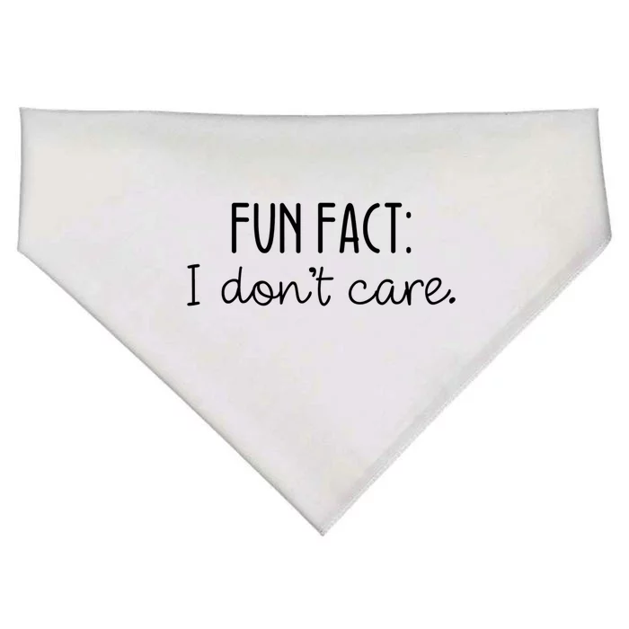 Fun Fact I Don't Care Cute Gift USA-Made Doggie Bandana