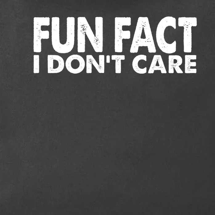 Fun Fact I Dont Care Funny Zip Tote Bag