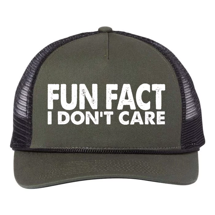 Fun Fact I Dont Care Funny Retro Rope Trucker Hat Cap