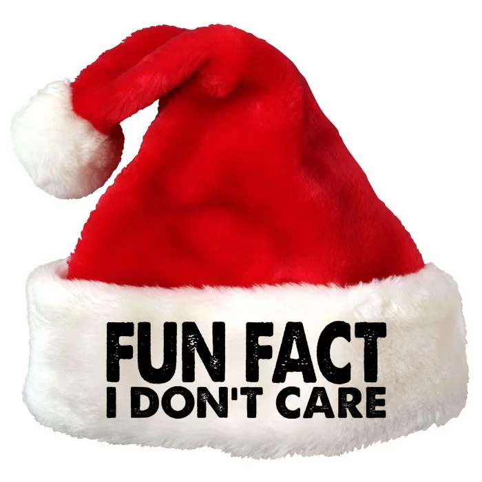 Fun Fact I Dont Care Funny Premium Christmas Santa Hat