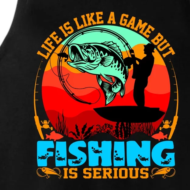 Funny Fishing Is Serious Ladies Tri-Blend Wicking Tank