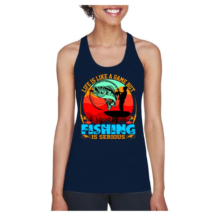 Funny Fishing Is Serious Women's Racerback Tank