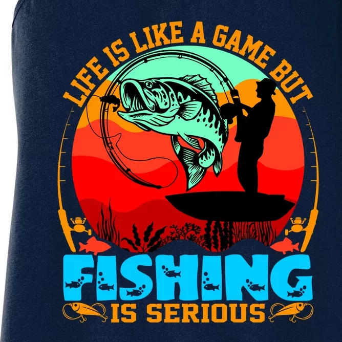 Funny Fishing Is Serious Women's Racerback Tank