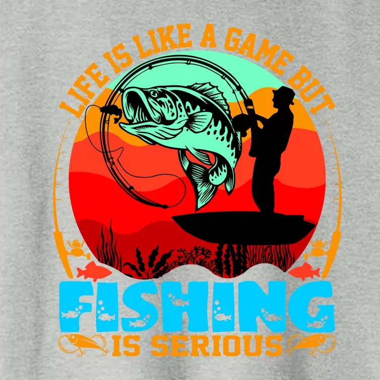 Funny Fishing Is Serious Women's Crop Top Tee