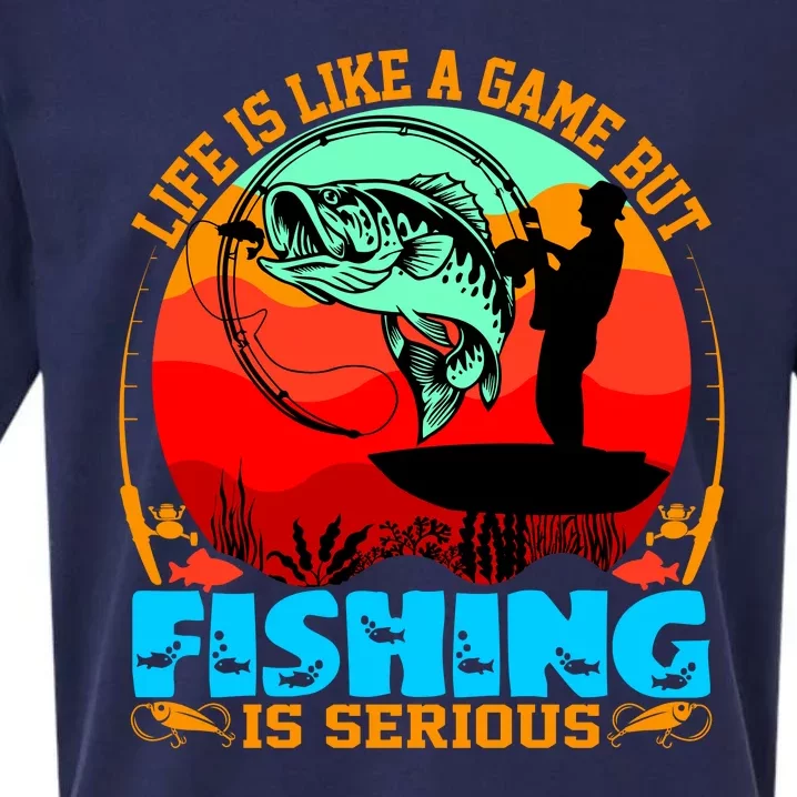 Funny Fishing Is Serious Sueded Cloud Jersey T-Shirt