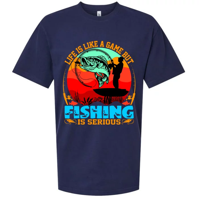 Funny Fishing Is Serious Sueded Cloud Jersey T-Shirt