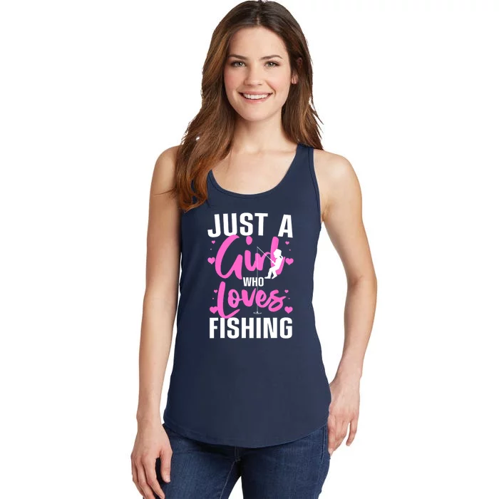 Funny Fishing Just A Girl Loves Fishing Gift Ladies Essential Tank