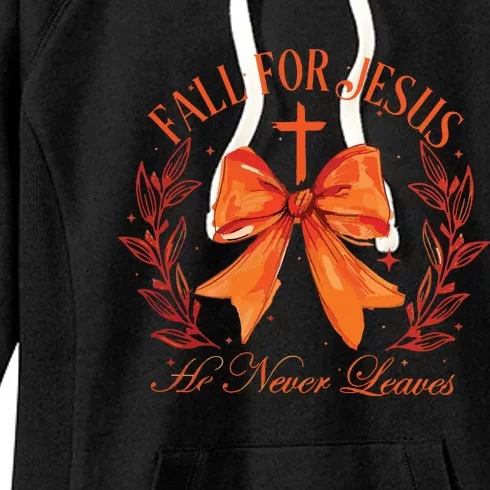 Fall For Jesus He Leaves Leaves Women's Fleece Hoodie