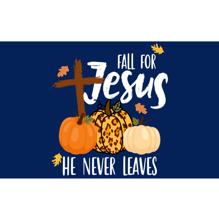 Fall For Jesus He Never Leaves Cross Pumpkin Bumper Sticker