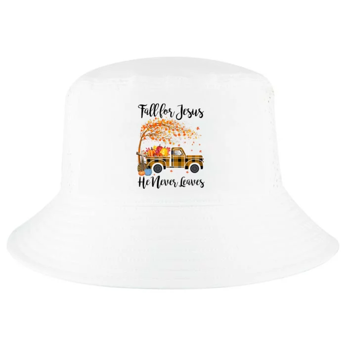 Fall For Jesus He Never Leaves Thanksgiving Gifts Cool Comfort Performance Bucket Hat