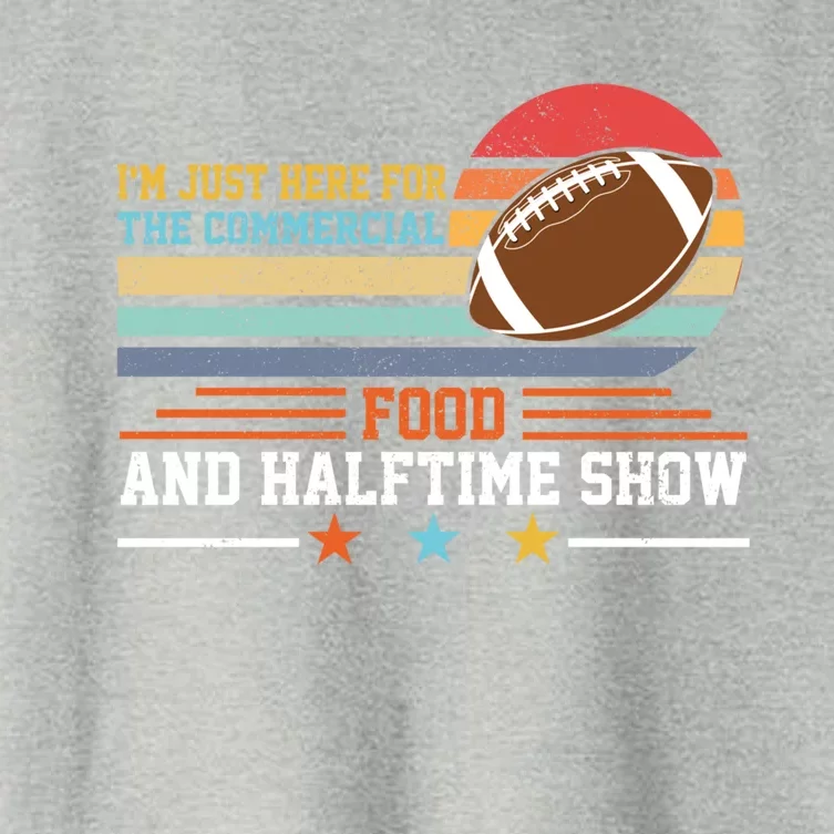 Funny Football Just Here For Food Commercials Halftime Show Gift Women's Crop Top Tee