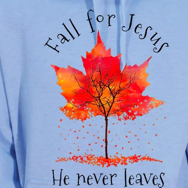 Fall For Jesus He Never Leaves Fall Thanksgiving Unisex Surf Hoodie