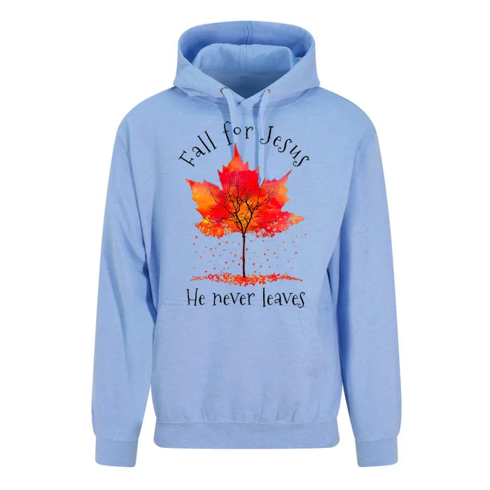 Fall For Jesus He Never Leaves Fall Thanksgiving Unisex Surf Hoodie