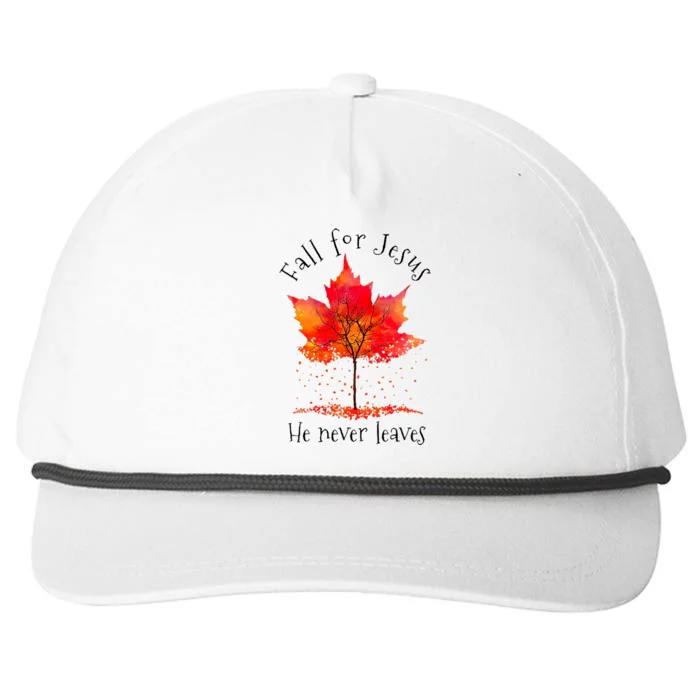 Fall For Jesus He Never Leaves Fall Thanksgiving Snapback Five-Panel Rope Hat