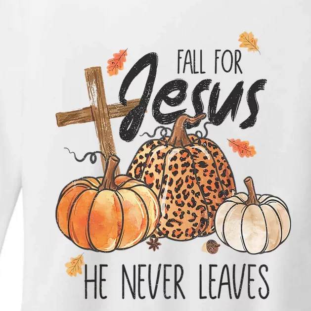 Fall For Jesus He Never Leaves Christian Thanksgiving Dinner Womens CVC Long Sleeve Shirt