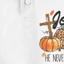 Fall For Jesus He Never Leaves Christian Thanksgiving Dinner Dry Zone Grid Performance Polo