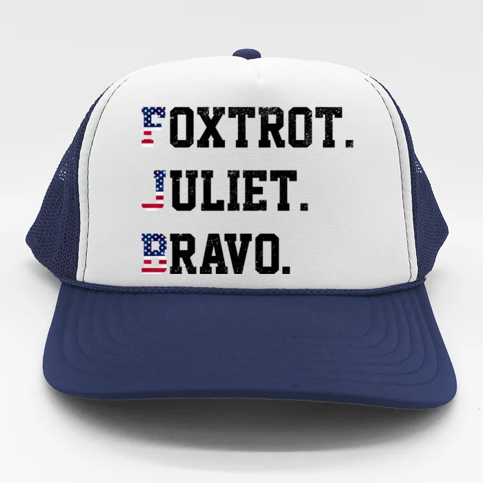 FJB Foxtrout Juliet Bravo USA Pro American America Trucker Hat