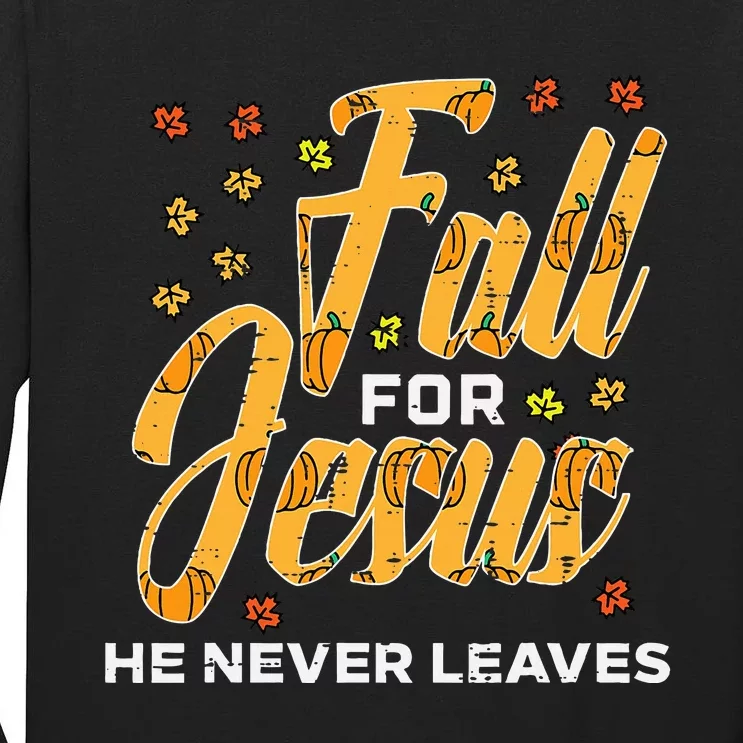 Fall For Jesus Thanksgiving Autumn Christian Kids Tall Long Sleeve T-Shirt