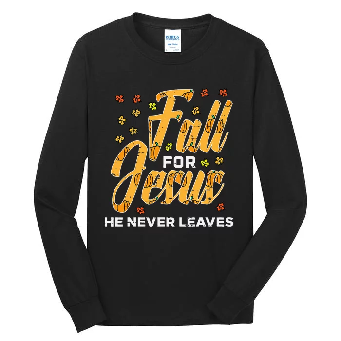 Fall For Jesus Thanksgiving Autumn Christian Kids Tall Long Sleeve T-Shirt