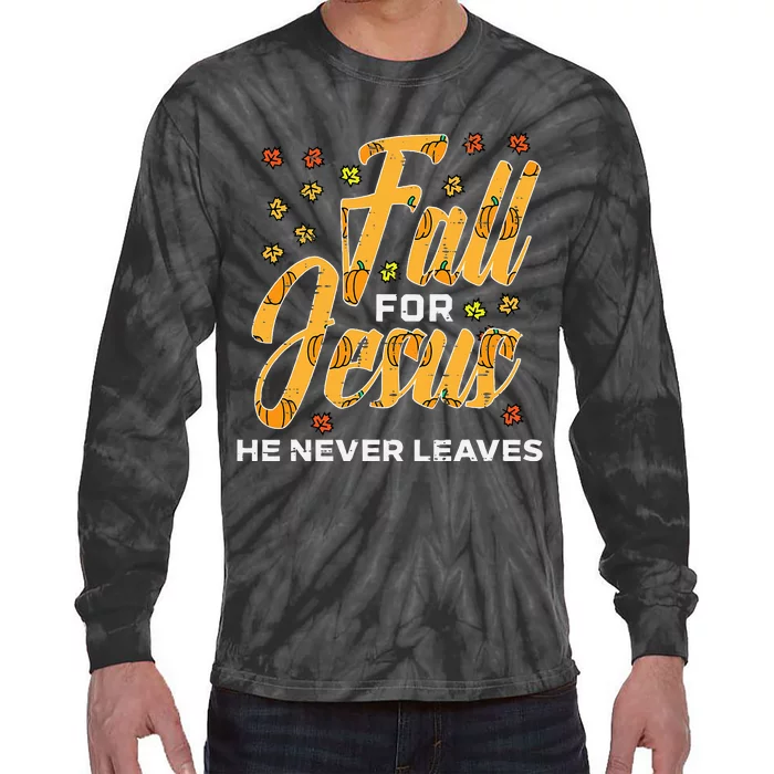 Fall For Jesus Thanksgiving Autumn Christian Kids Tie-Dye Long Sleeve Shirt