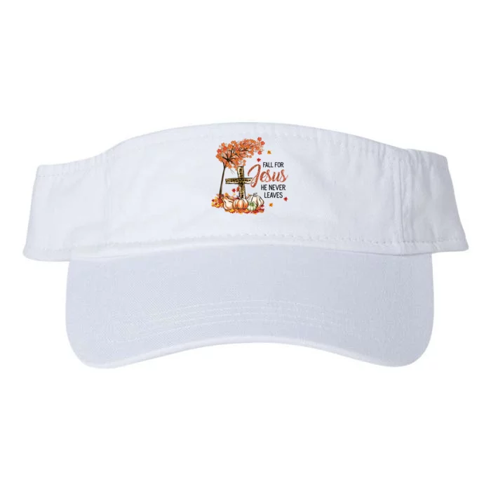 Fall For Jesus He Never Leaves Pumpkin Autumn Thanksgiving Valucap Bio-Washed Visor