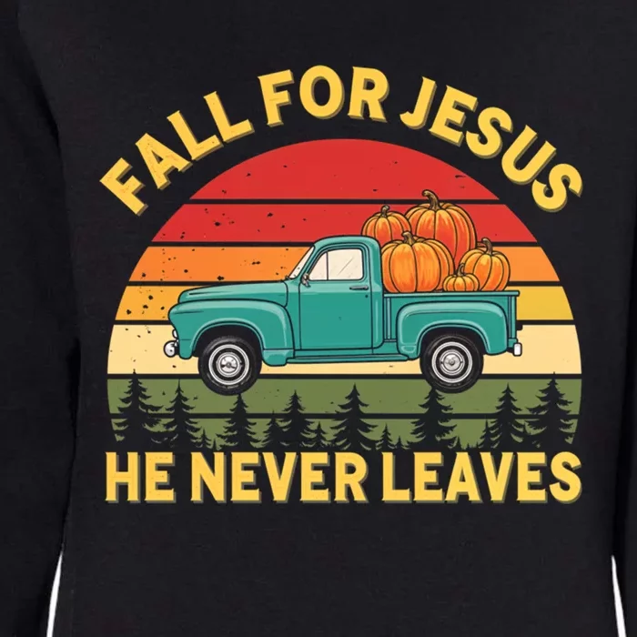 Fall For Jesus Autumn Pumpkin Faith Christian Gift Womens California Wash Sweatshirt