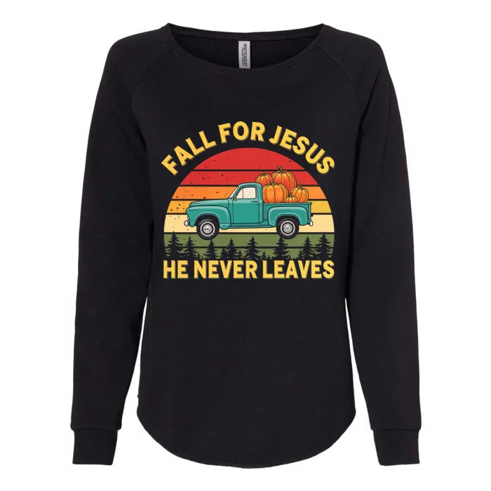 Fall For Jesus Autumn Pumpkin Faith Christian Gift Womens California Wash Sweatshirt