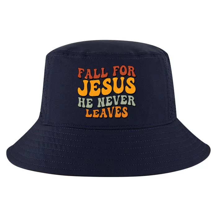 Fall For Jesus He Never Leaves Christian Faith Thanksgiving Gift Cool Comfort Performance Bucket Hat