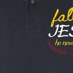 Fall For Jesus He Never Leaves Faith Leaves Thanksgiving Softstyle Adult Sport Polo