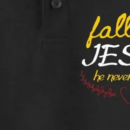 Fall For Jesus He Never Leaves Faith Leaves Thanksgiving Dry Zone Grid Performance Polo