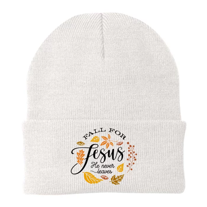 Fall For Jesus He Never Leaves God Knit Cap Winter Beanie