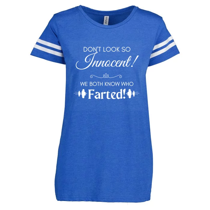 Funny Fart Joke Design Dont Look So Innocent!  Cute Gift Enza Ladies Jersey Football T-Shirt