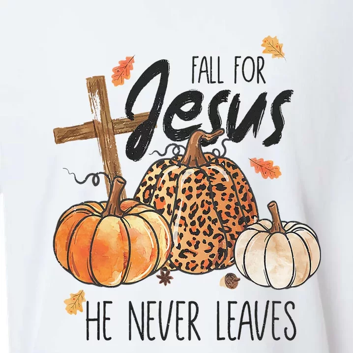 Fall For Jesus He Never Leaves Christian Thanksgiving Dinner Sueded Cloud Jersey T-Shirt