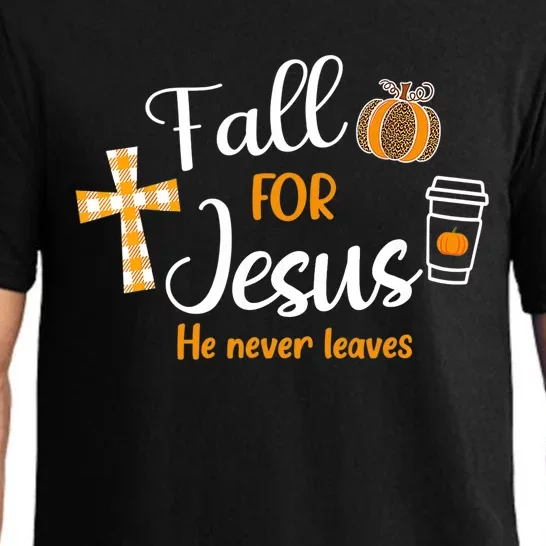 Fall For Jesus He Never Leaves Autumn Christian Prayers Pajama Set