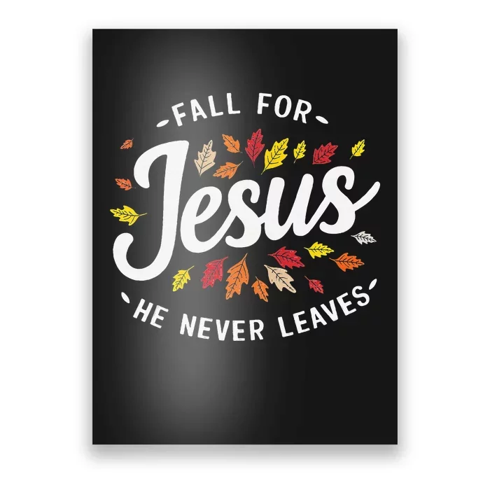 Fall For Jesus Autumn Leaves Faith Religious Poster