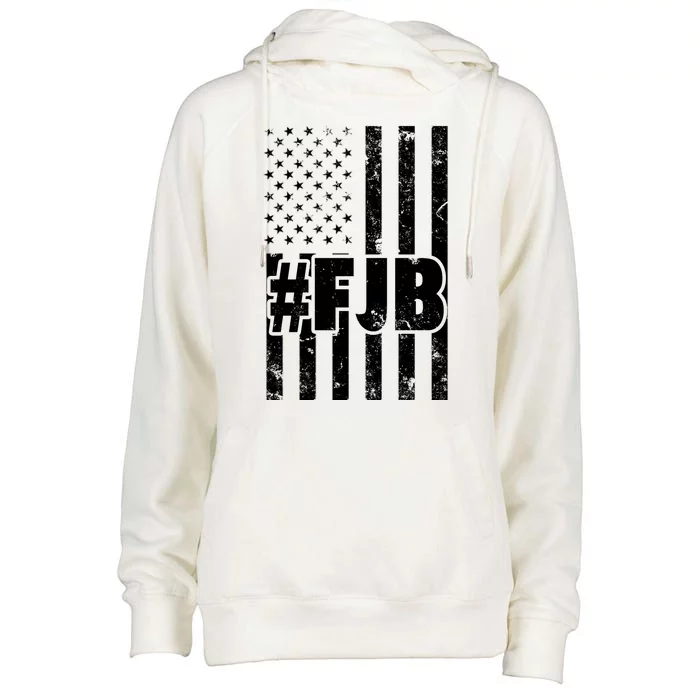 FJB F Joe Biden Vintage American Flag Womens Funnel Neck Pullover Hood