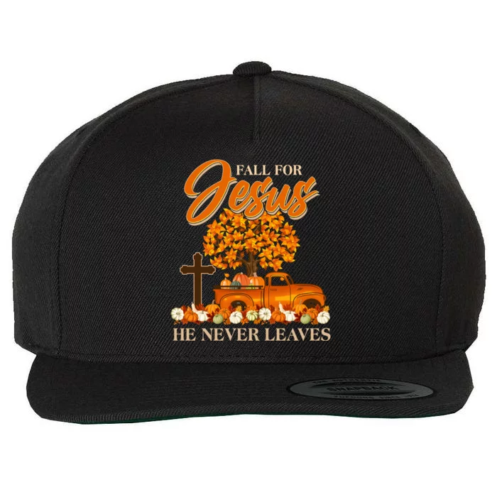 Fall For Jesus Ne Never Leaves Wool Snapback Cap