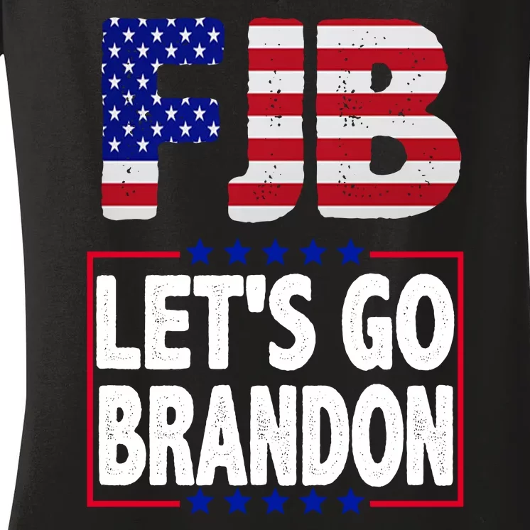 FJB F Joe Biden Lets Go Brandon Women's V-Neck T-Shirt