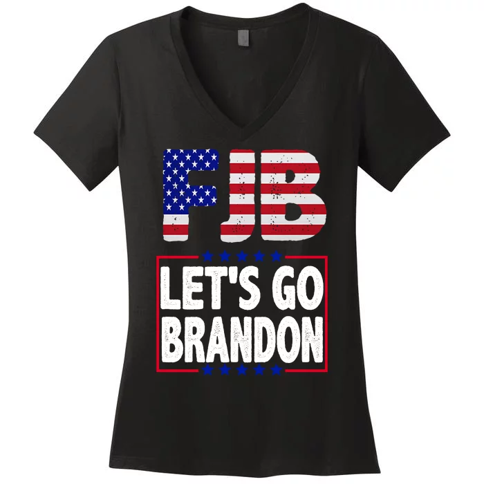 FJB F Joe Biden Lets Go Brandon Women's V-Neck T-Shirt