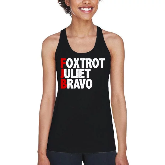 FJB Foxtrot Juliet Bravo Women's Racerback Tank