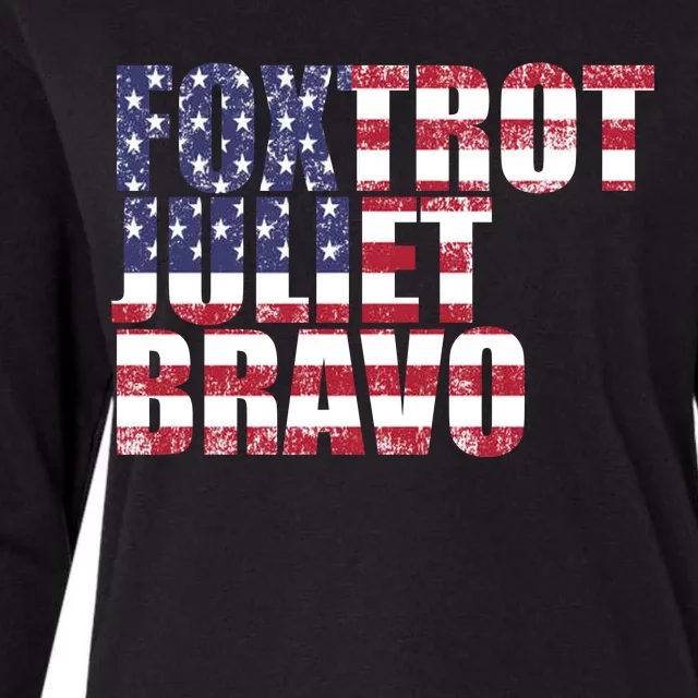 FJB Foxtrot Juliet Bravo USA Anti Biden Womens Cotton Relaxed Long Sleeve T-Shirt