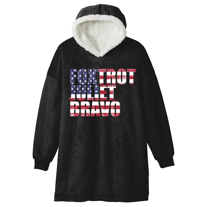 FJB Foxtrot Juliet Bravo USA Anti Biden Hooded Wearable Blanket