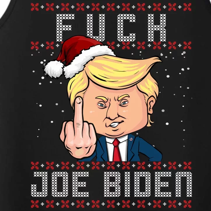 FJB F Joe Biden Trump Middle Finger Ugly Christmas Performance Tank