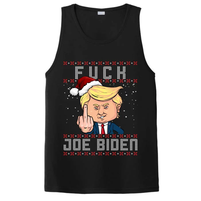 FJB F Joe Biden Trump Middle Finger Ugly Christmas Performance Tank