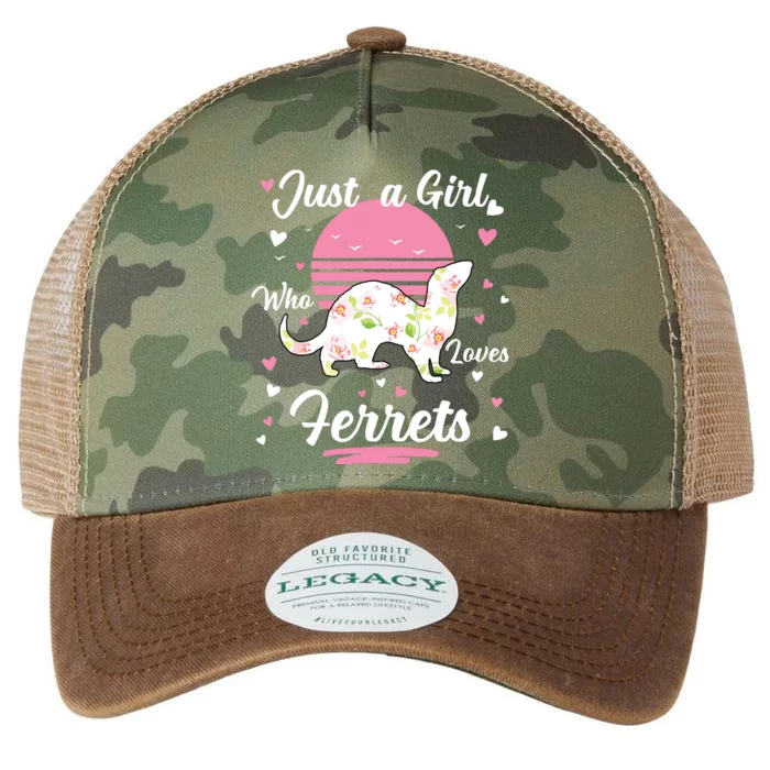 Ferret Ferret Just A Girl Who Loves Ferrets Legacy Tie Dye Trucker Hat