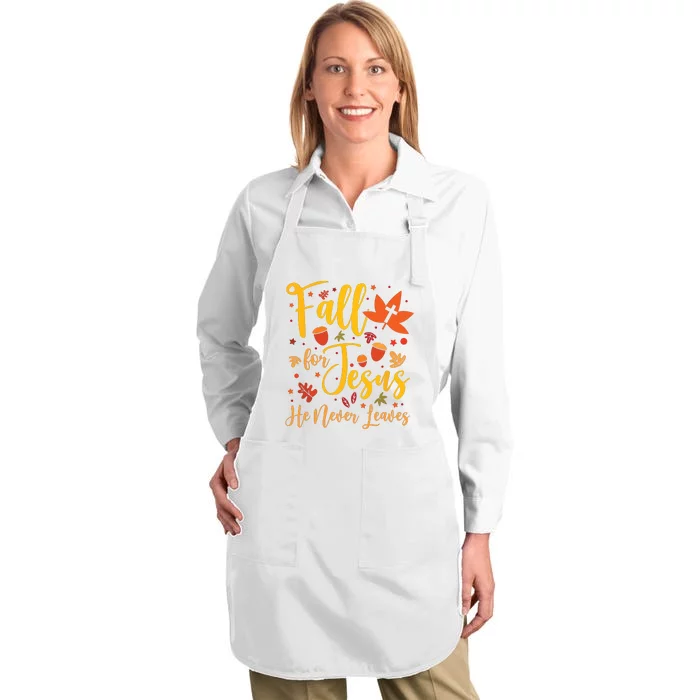 Fall For Jesus He Newer Leawes Gifts Halloween Fall For Jesus Religious Full-Length Apron With Pocket