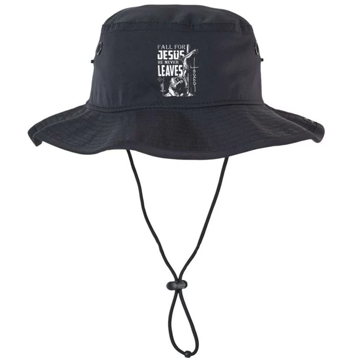 Fall For Jesus He Never Leaves Christian Thanksgiving Legacy Cool Fit Booney Bucket Hat