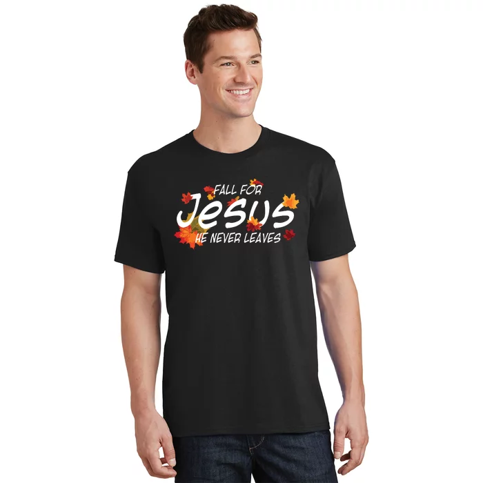 Fall For Jesus He Never Leaves Christian Halloween T-Shirt