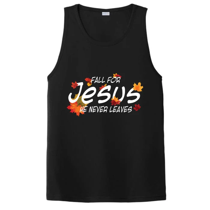 Fall For Jesus He Never Leaves Christian Halloween Performance Tank